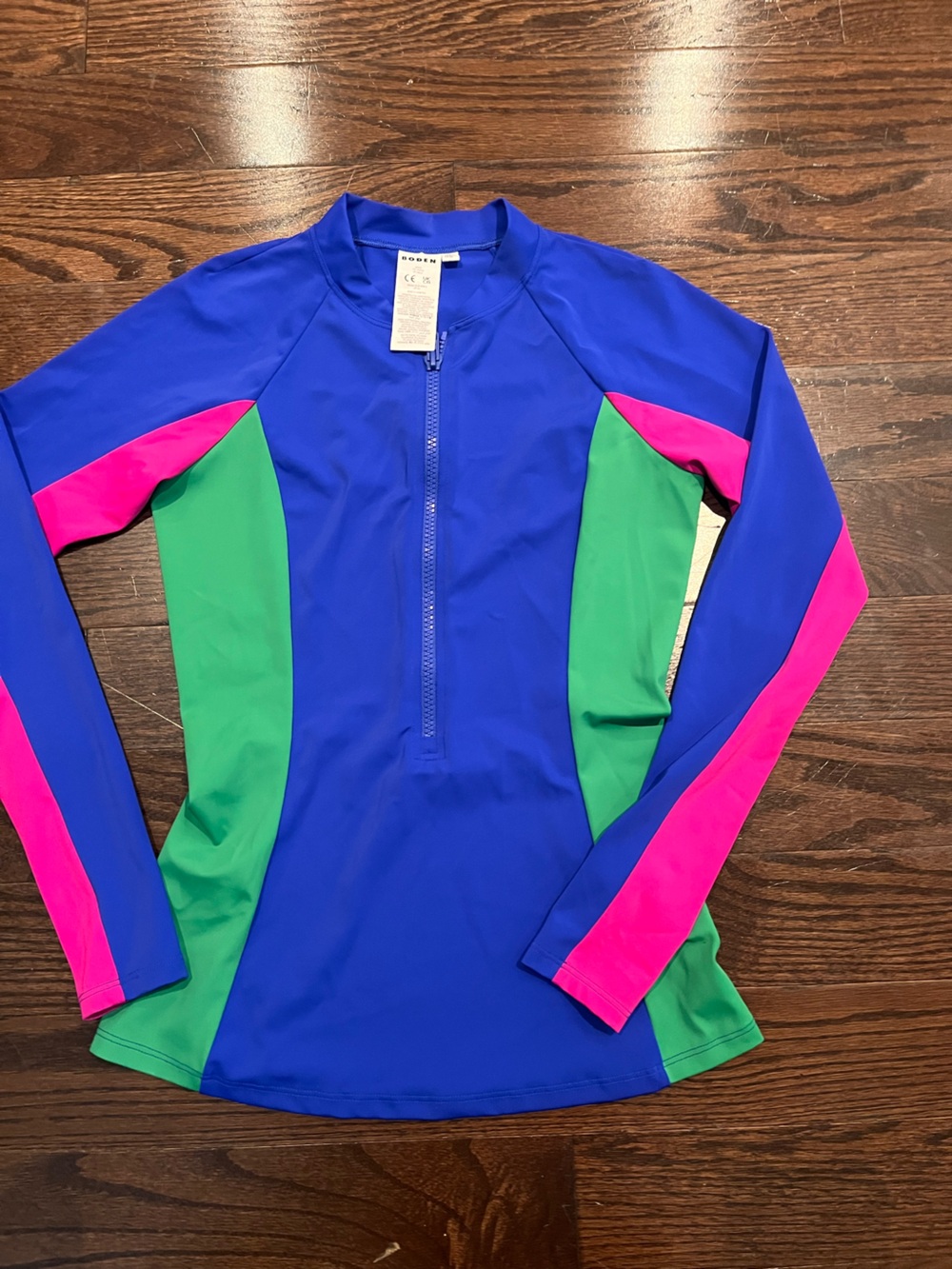 Boden Colour Block Sun Safe Raglan Sleeve Rash Vest